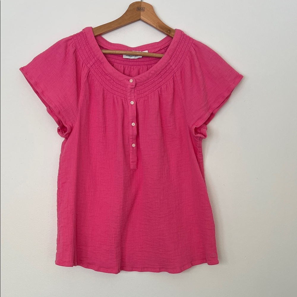 Vineyard Vines Gauze Flutter Sleeve Top